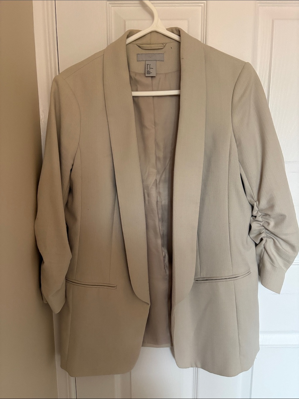 Women's Open-Front Beige Blazer